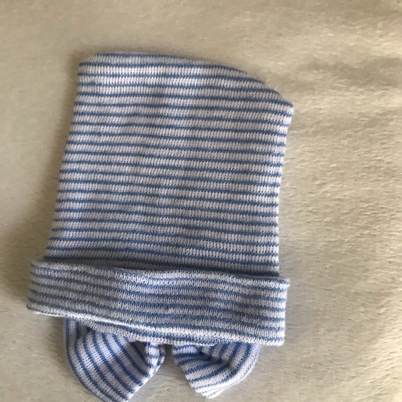 Newborn Baby Girl Big Bow Blue Pink Beanie Hat - Picture 6 of 6